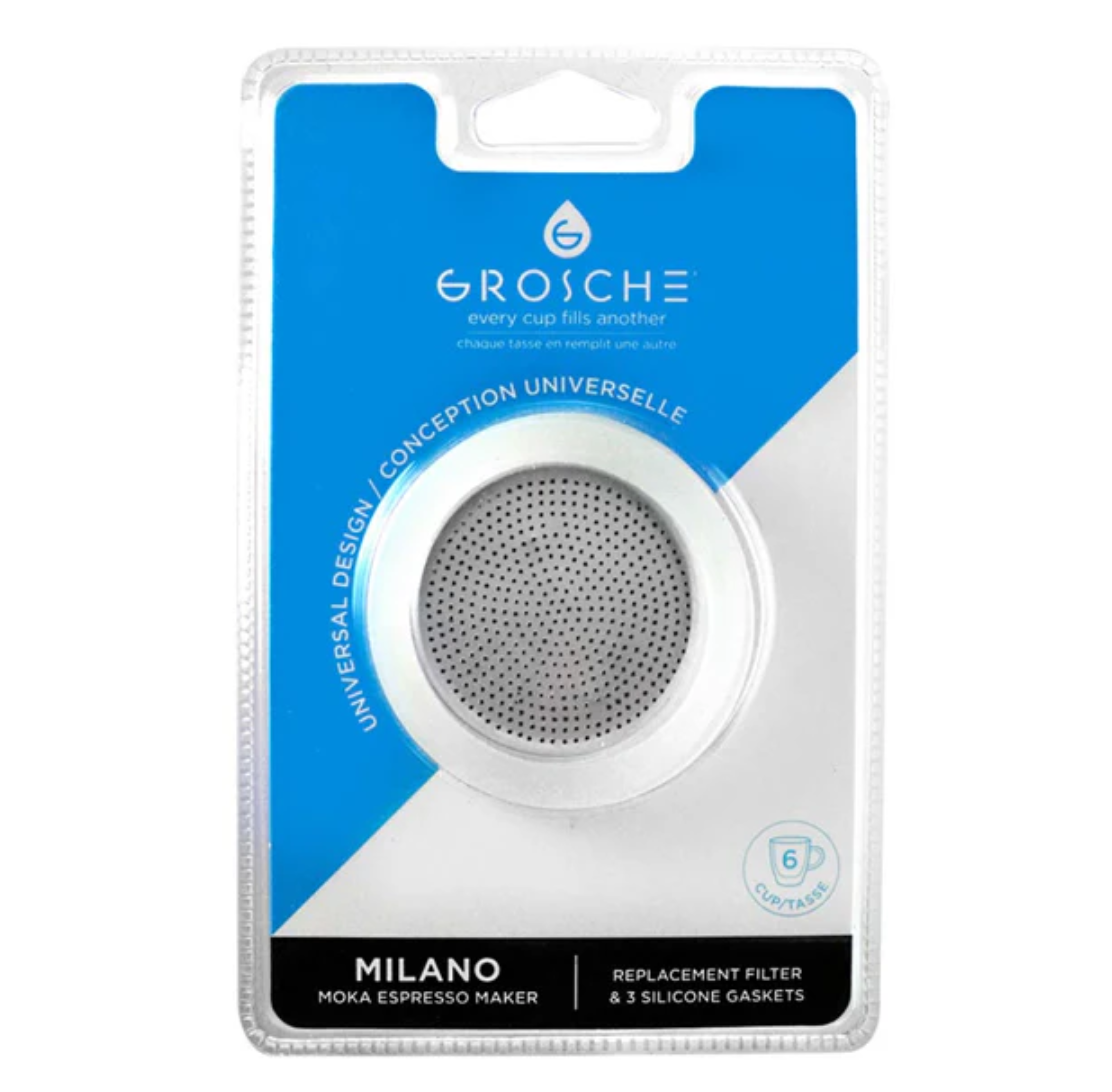 GROSCHE Stovetop Espresso Silicone Seals and Filter