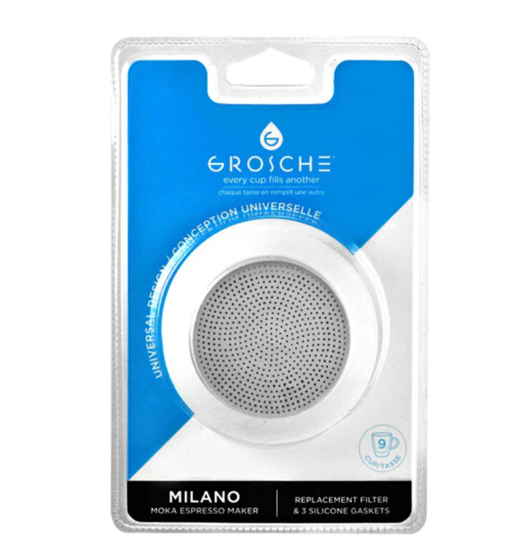 GROSCHE Stovetop Espresso Silicone Seals and Filter